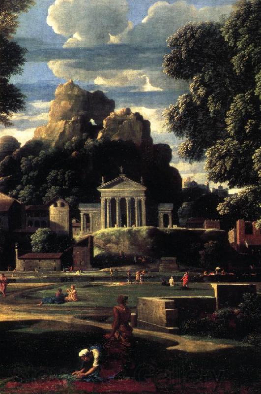 POUSSIN, Nicolas Landscape with the Gathering of the Ashes of Phocion (detail) af